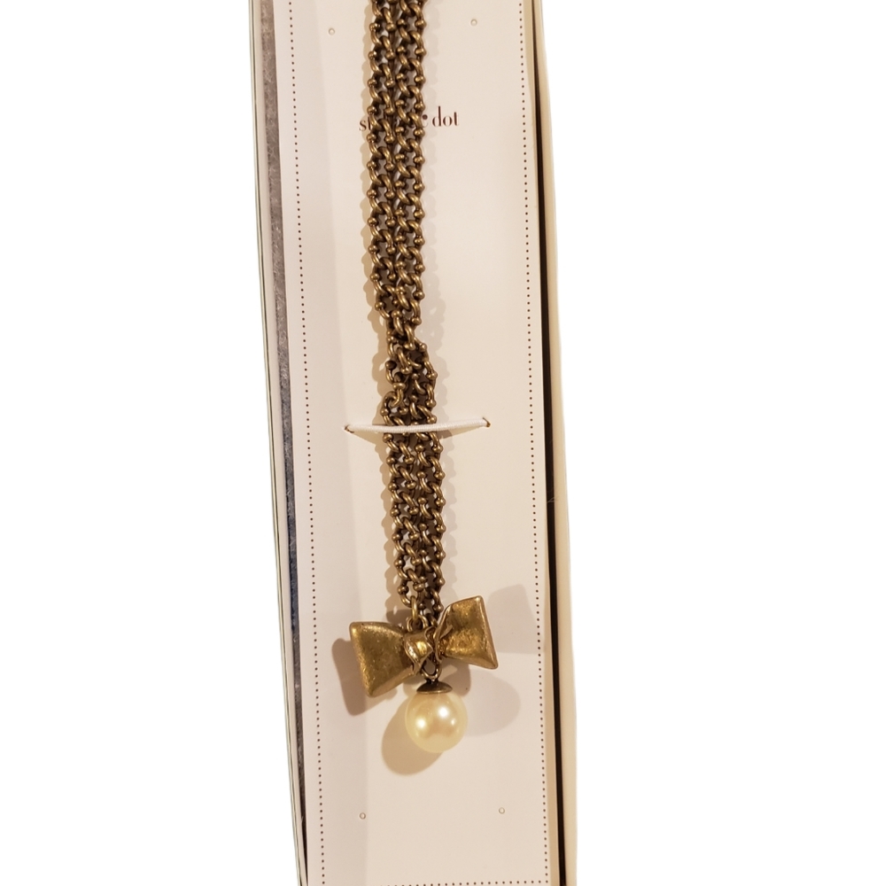 NWT Stella and Dot The Lady Bow Lo Necklace